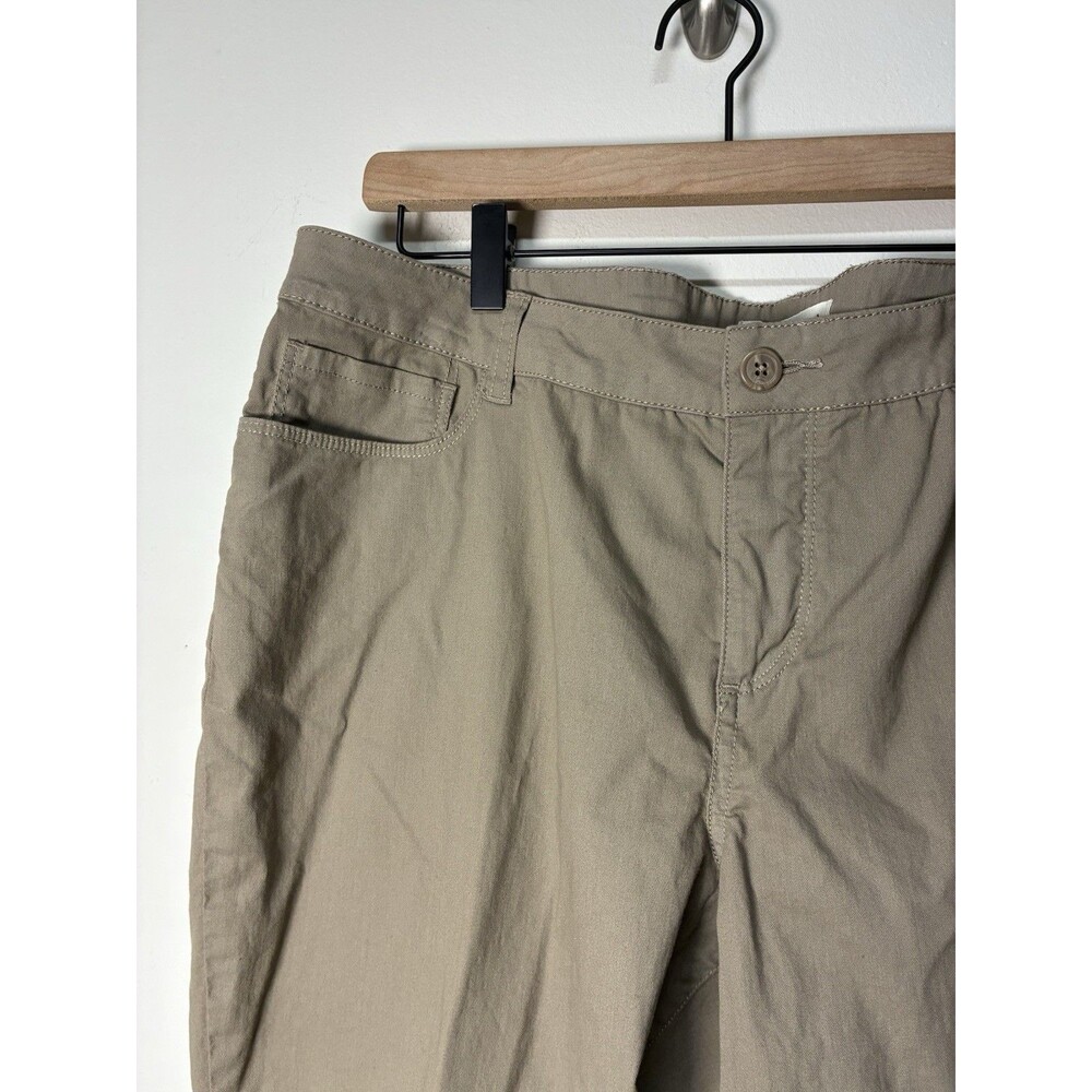 Coldwater Creek Cuffed Capri Embellished Hems Women's Size 16 Beige Pants Boho - Picture 3 of 12